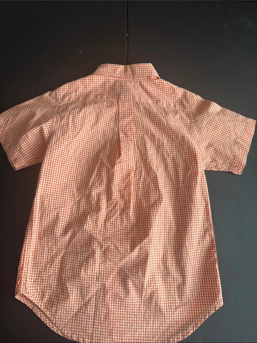Kids Ralph Lauren Orange Gingham Short-Sleeve Button-Down Shirt